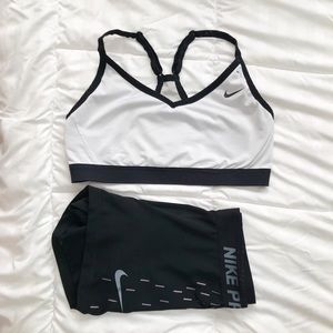 White Nike sports bra